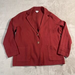 J. Crew Factory Women's‎ Sweater Blazer Cardigan 2 Button Casual Knit L Cognac